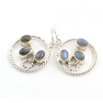 Pure silver Labradorite high design earrings